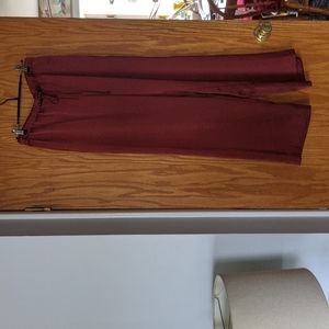 BR wide leg copper satin pants with drawstring and pockets